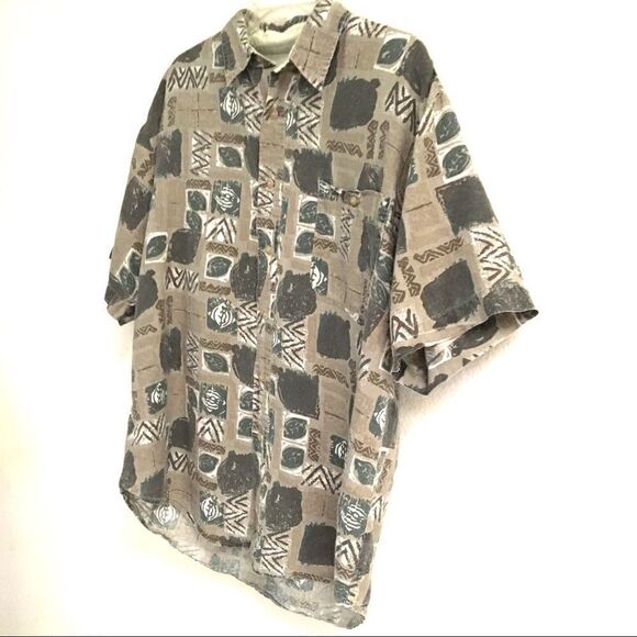 Vintage Bugle Boy short sleeve button up shirt L - Picture 2 of 7